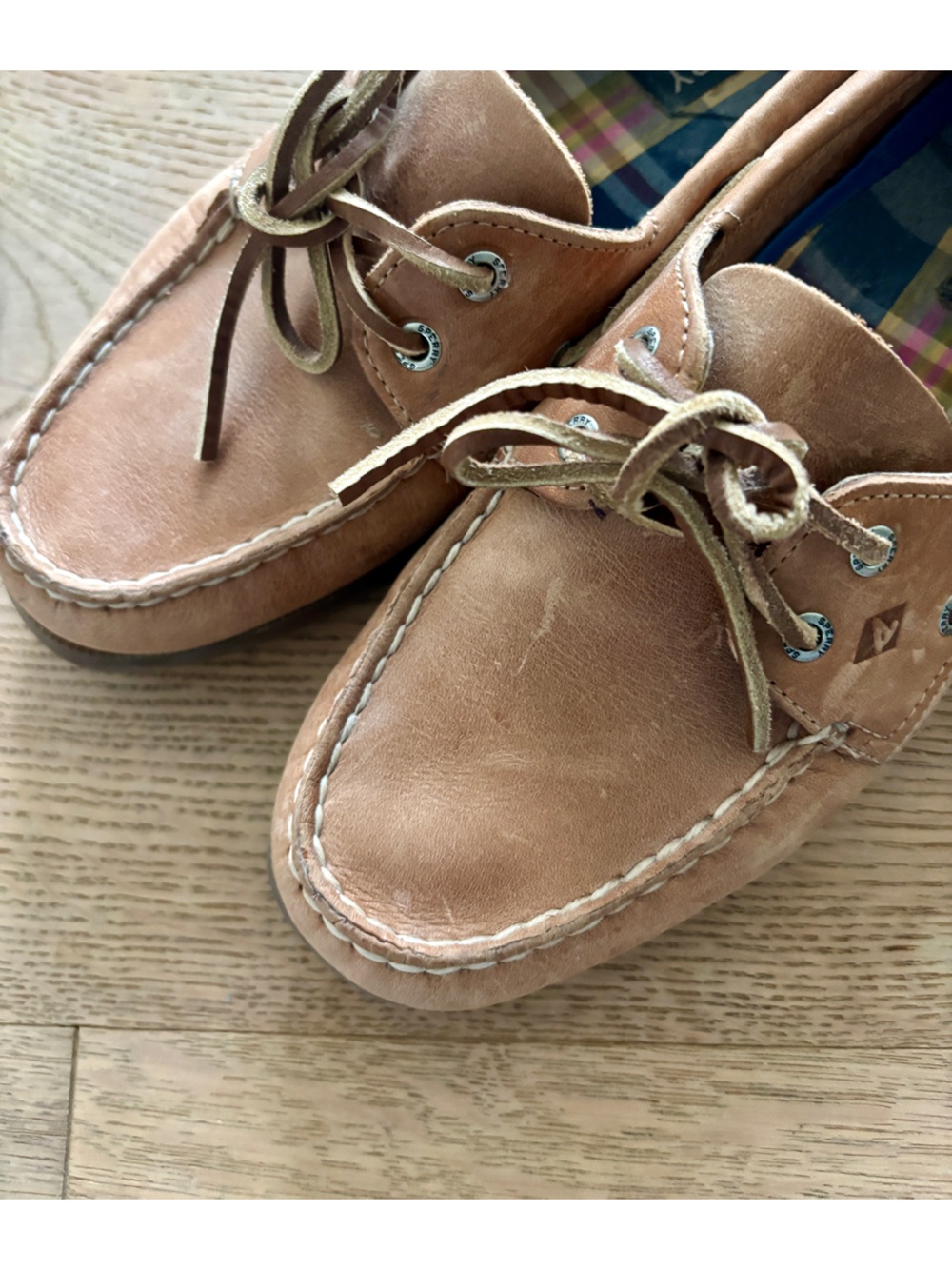 Sperry Topsider Tan Cognac 2 Eye Handsewn Leather Boat Shoe, Womens 9.5M